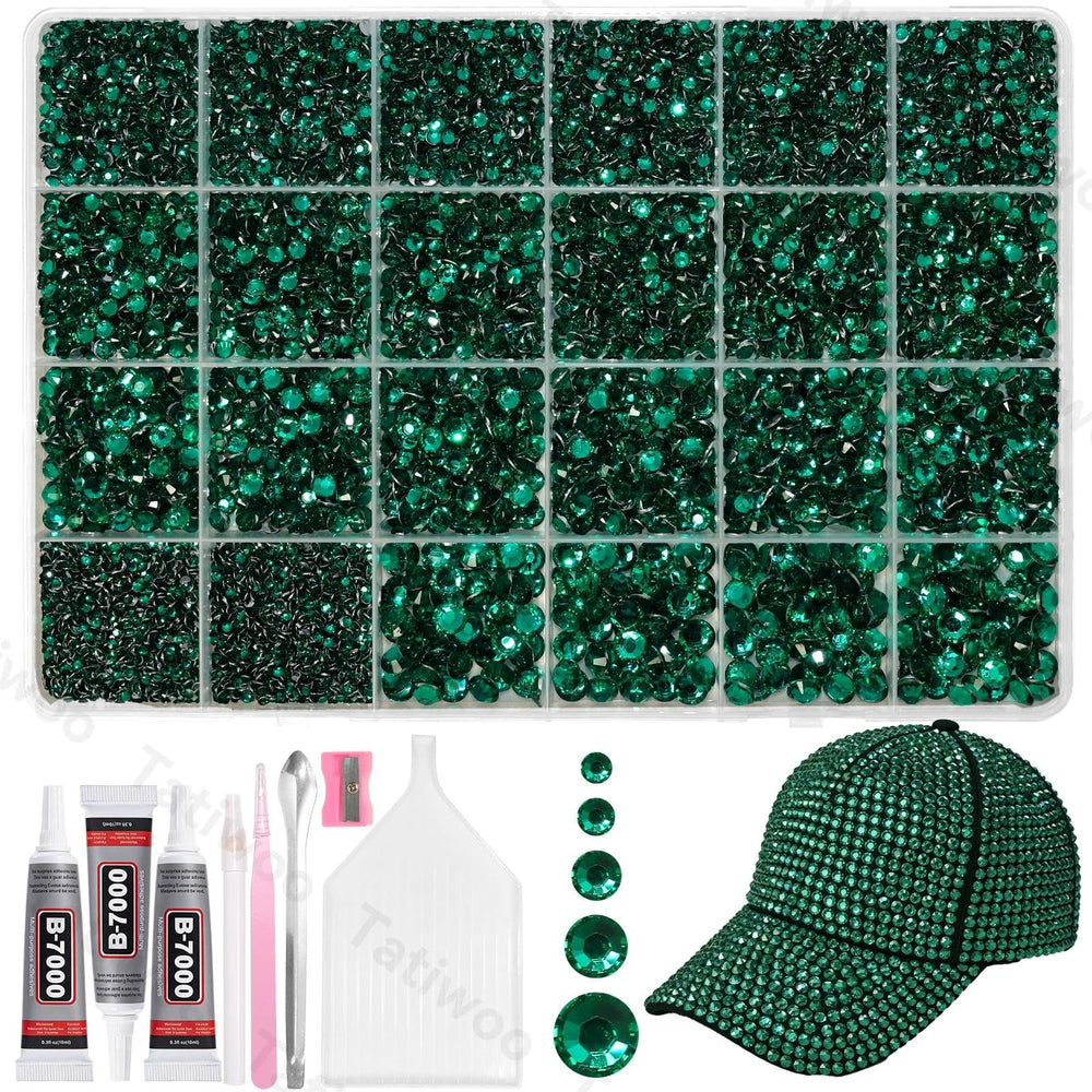 Tatiwoo emerald flatback rhinestones 2mm for delicate fabric detailing