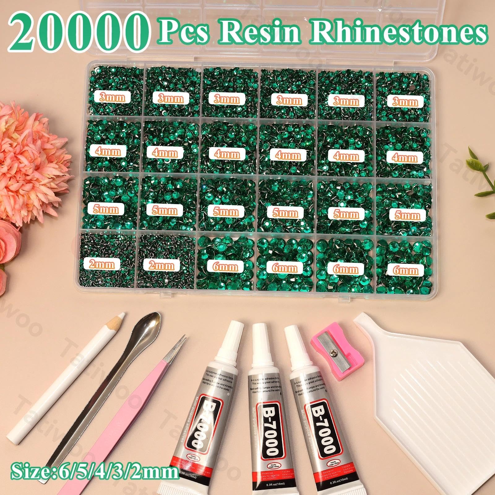 Tatiwoo emerald flatback rhinestones 4mm for jewelry and accessories