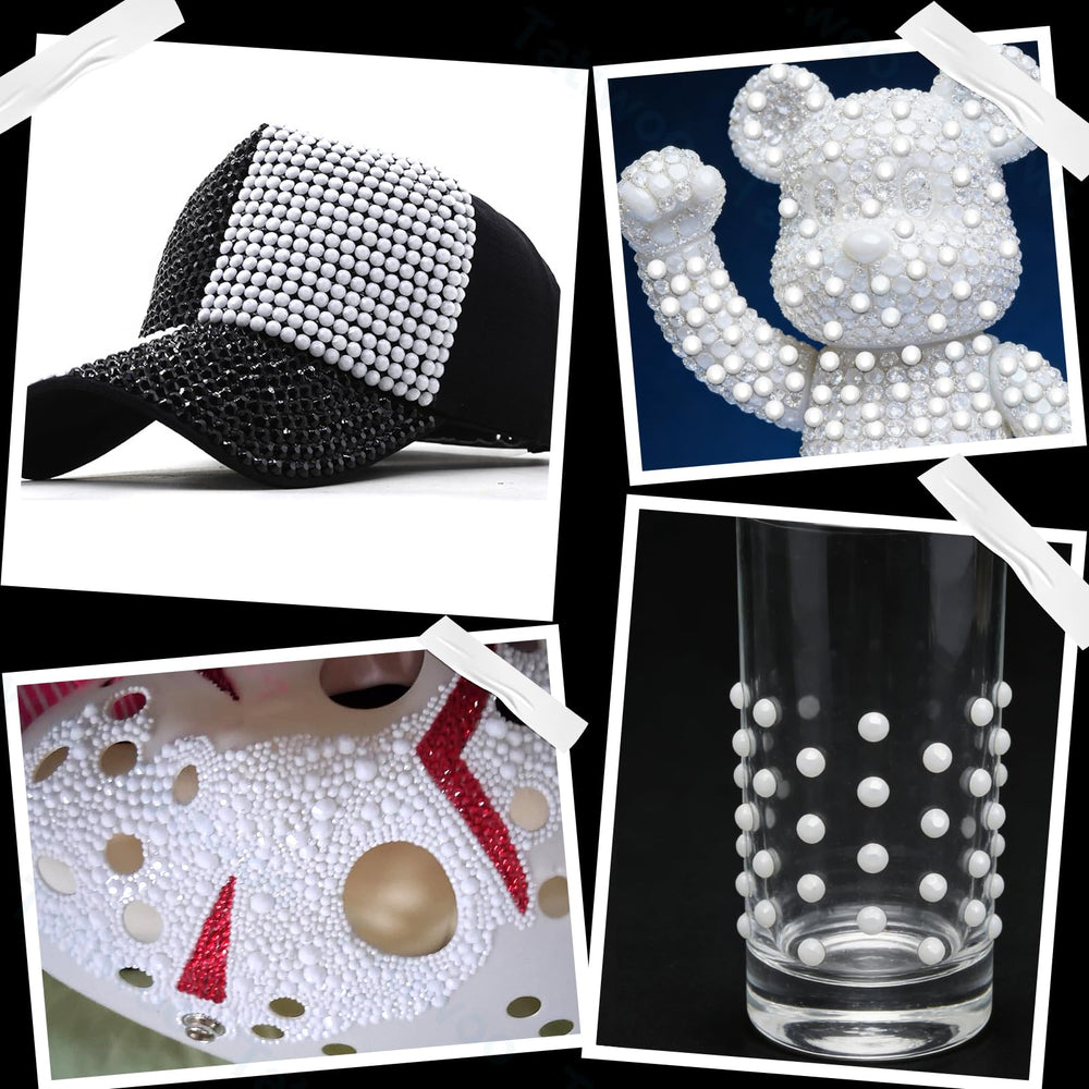 Tatiwoo face and body art with rhinestones for creative makeup looks.