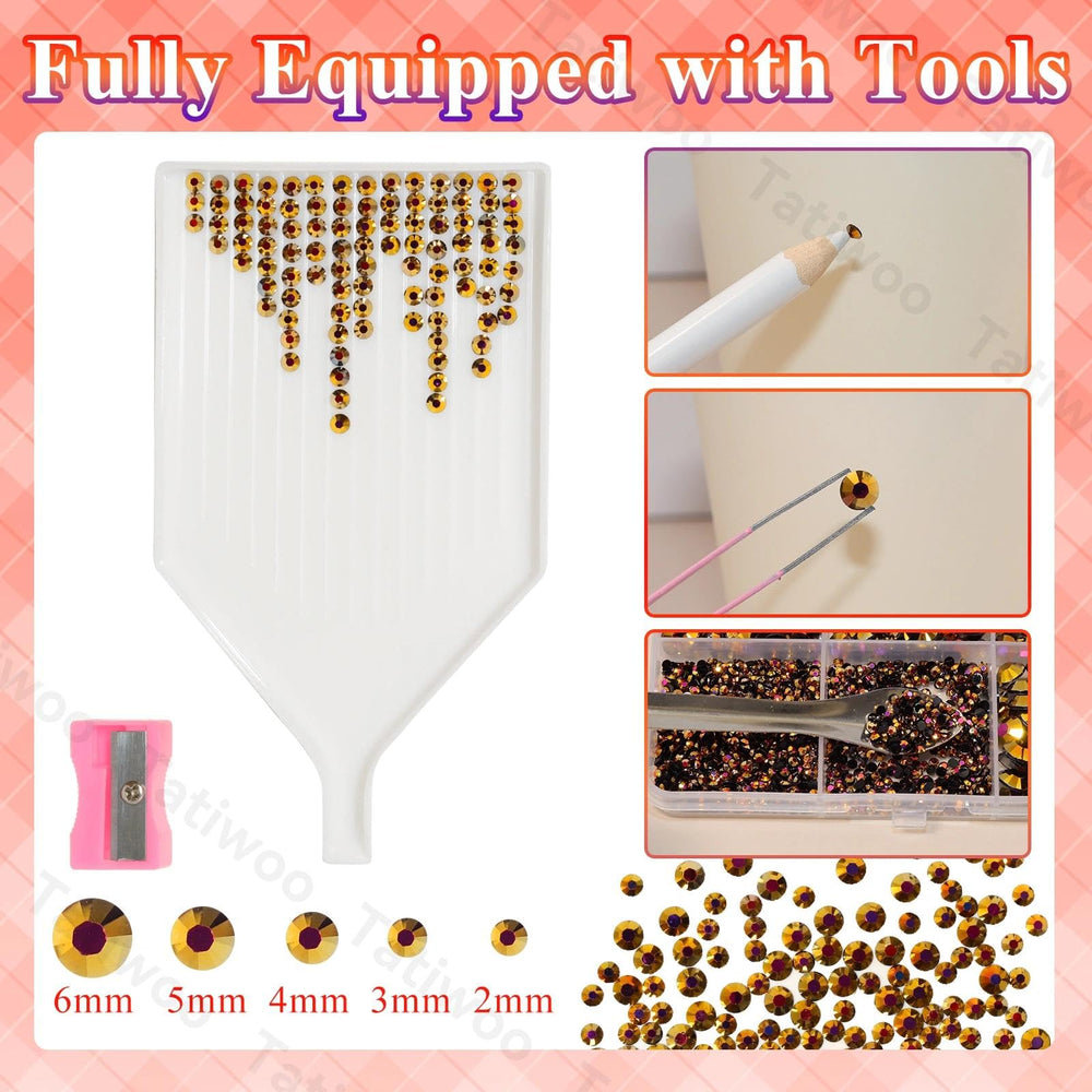 Tatiwoo mixed sizes 2–6mm rhinestones for delicate and bold accents