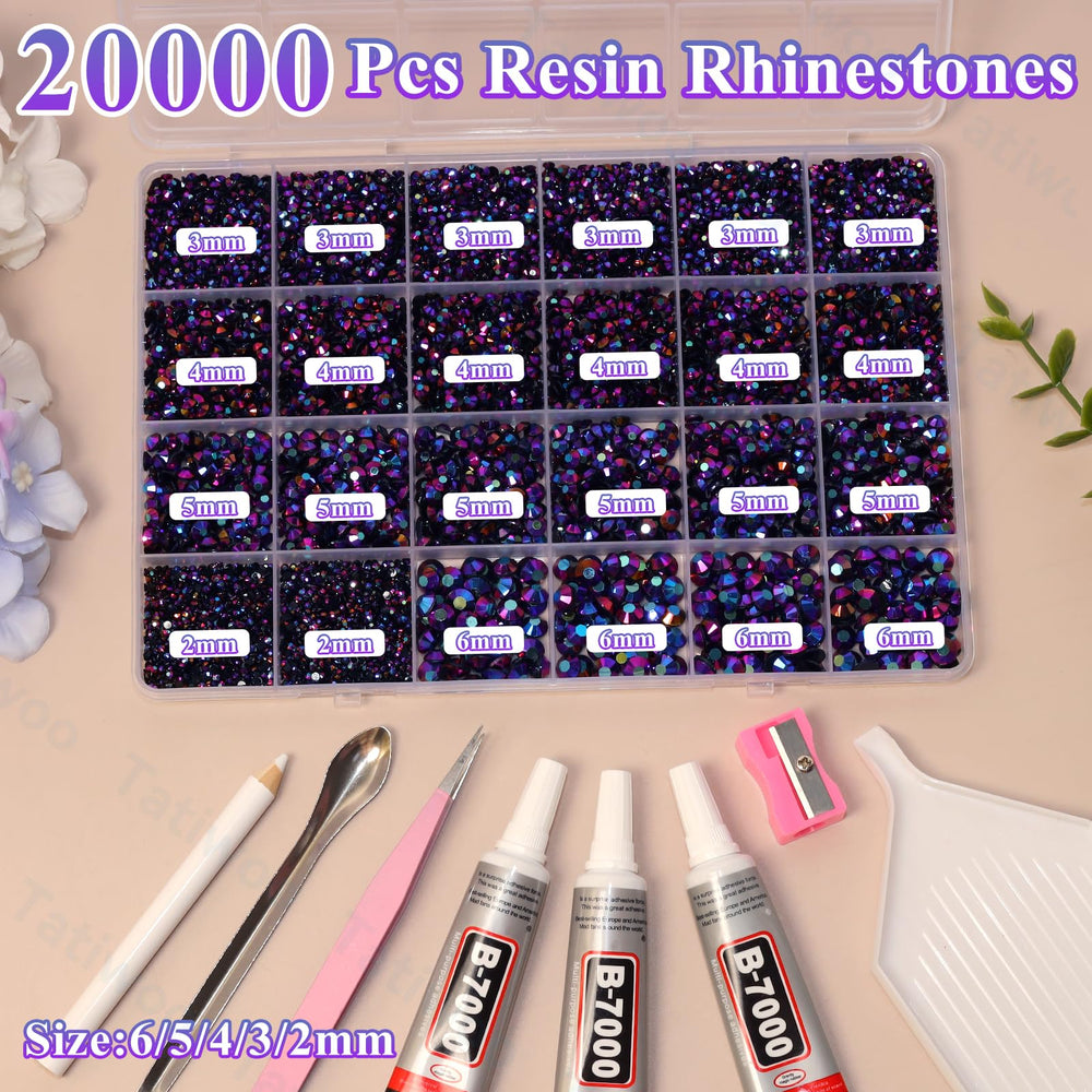 Tatiwoo mixed sizes iris purple rhinestones for versatile DIY details