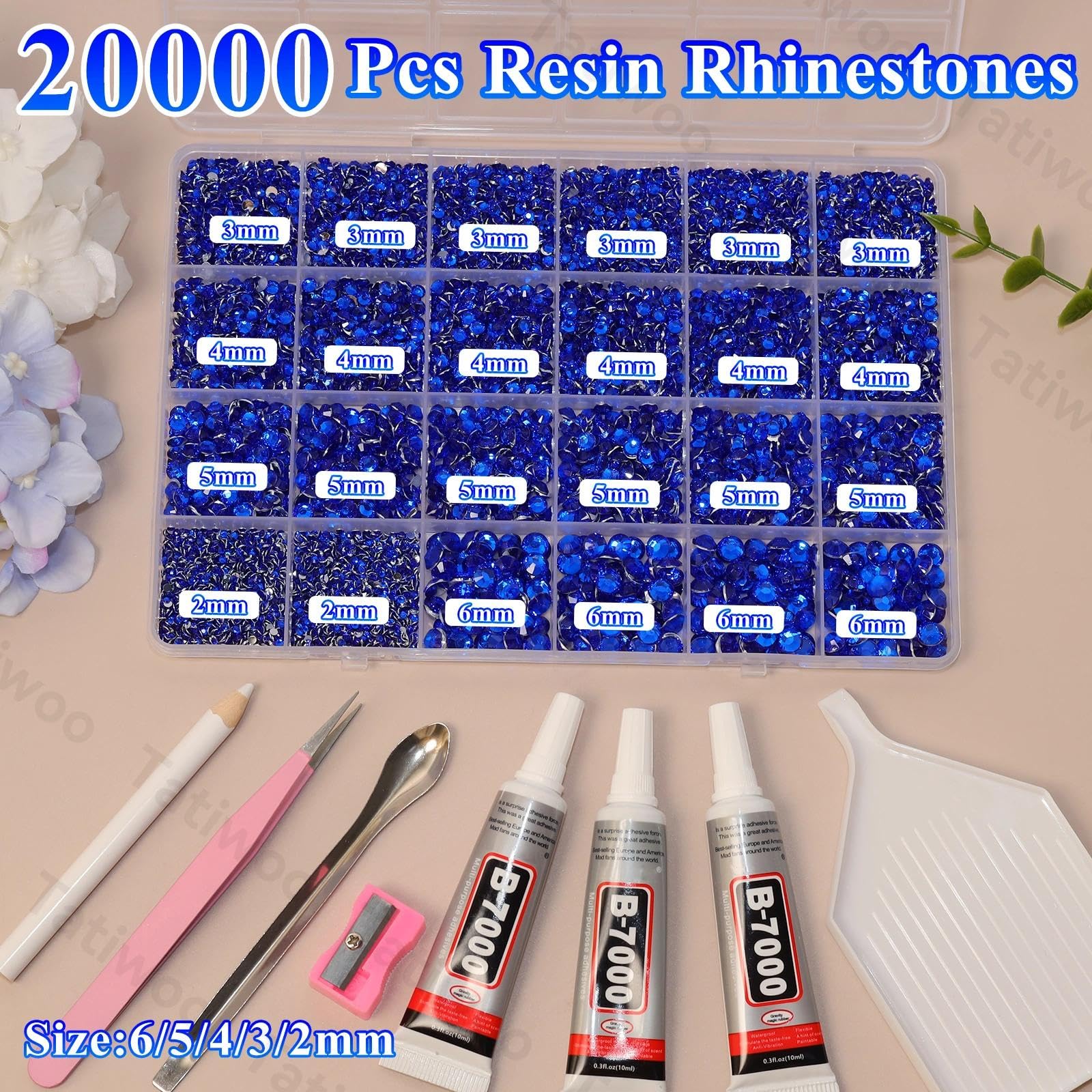 Tatiwoo rhinestones tools included for easy placement.