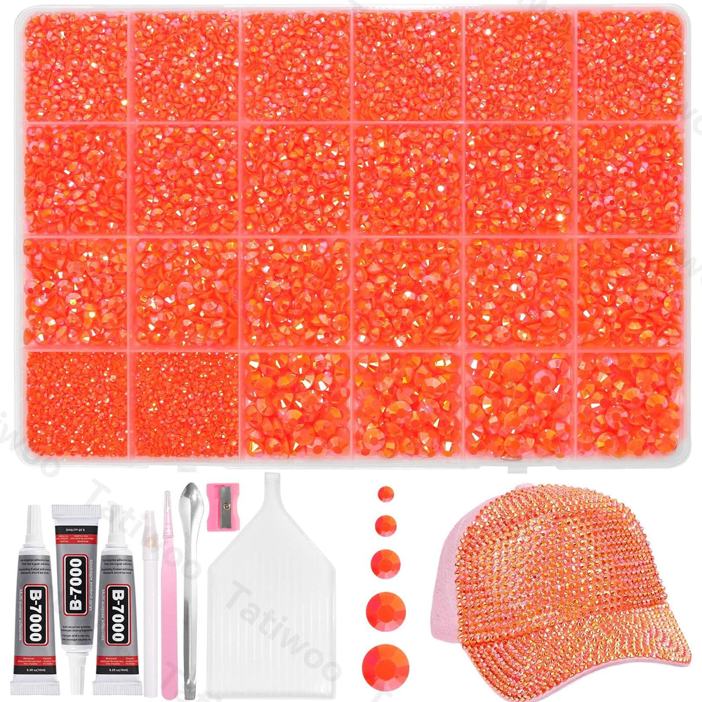 Tatiwoo orange 2mm flatback rhinestones for delicate fabric embellishment
