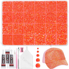Tatiwoo orange 2mm flatback rhinestones for delicate fabric embellishment