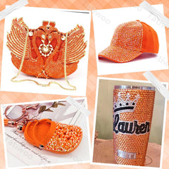 Tatiwoo orange 3mm flatback rhinestones for bold garment accents