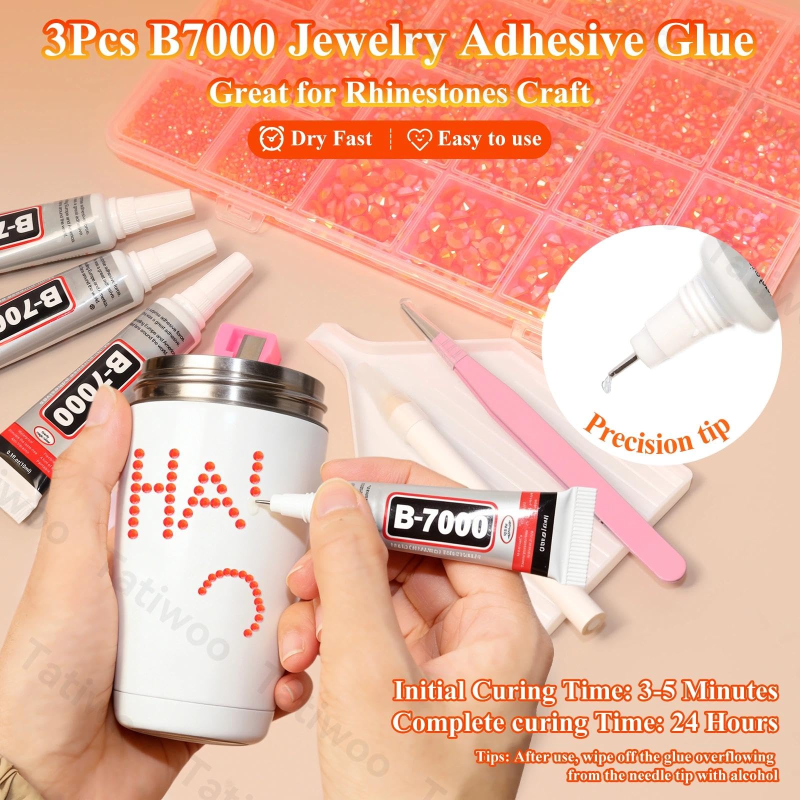 Tatiwoo orange 6mm flatback rhinestones for standout crafts