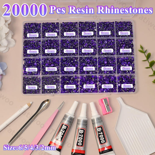 Tatiwoo Roland purple flatback rhinestones in 3mm for smooth edges on fabric