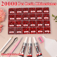 Tatiwoo Ruby Red 2mm rhinestones for precise detailing