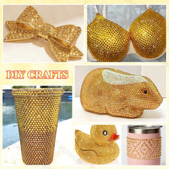 Tatiwoo yellow gold rhinestones packaging ready-to-use kit.