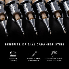 TATSoul ENSO long-taper 0.35mm cartridges for precise entry and control.