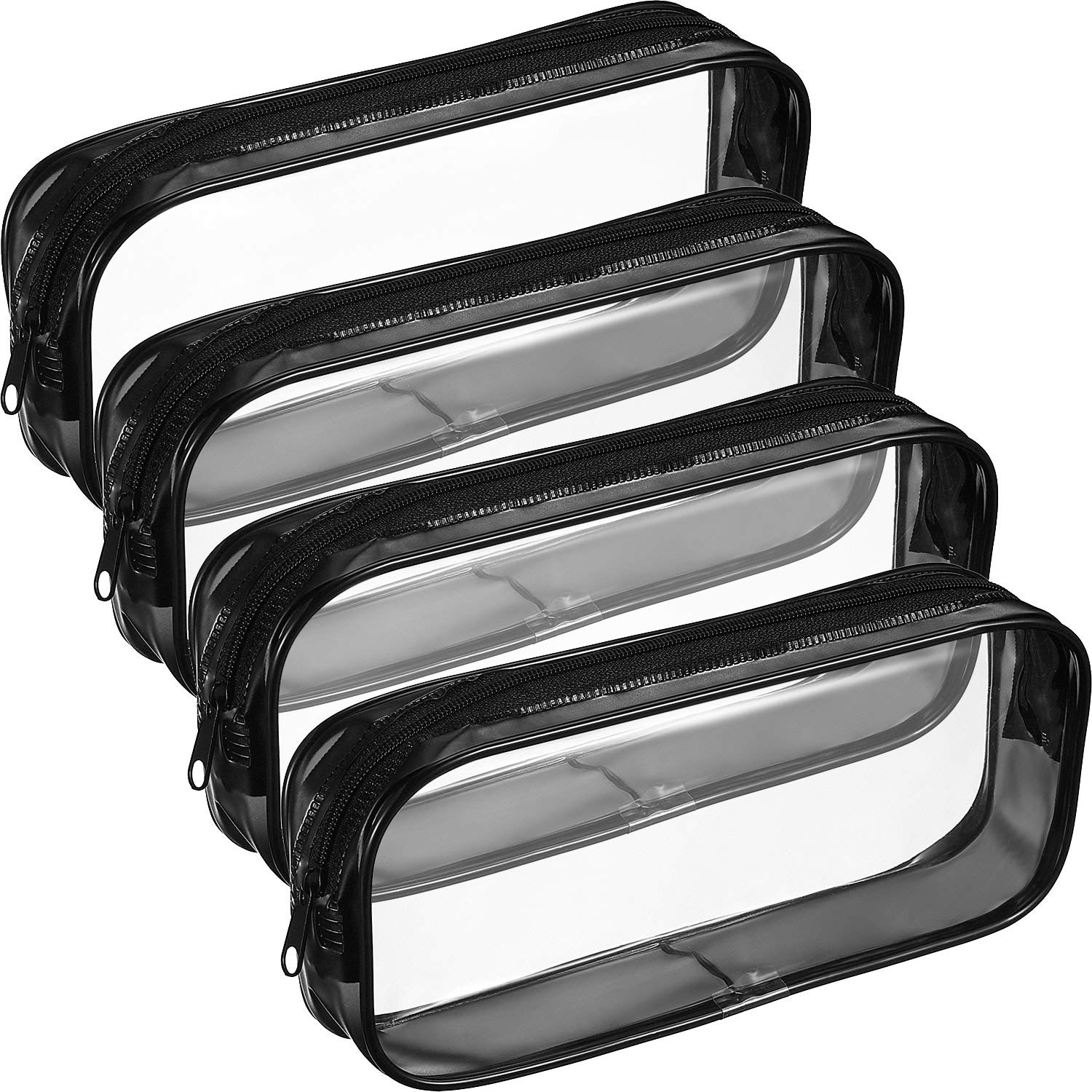 Tatuo clear PVC pencil pouch shows contents for quick access during travel.
