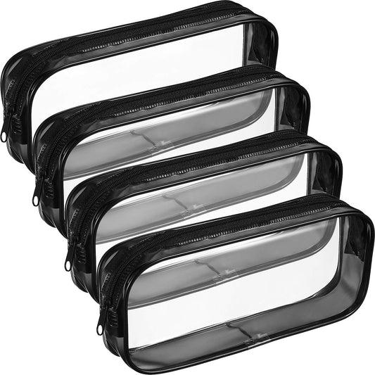 Tatuo clear PVC pencil pouch shows contents for quick access during travel.