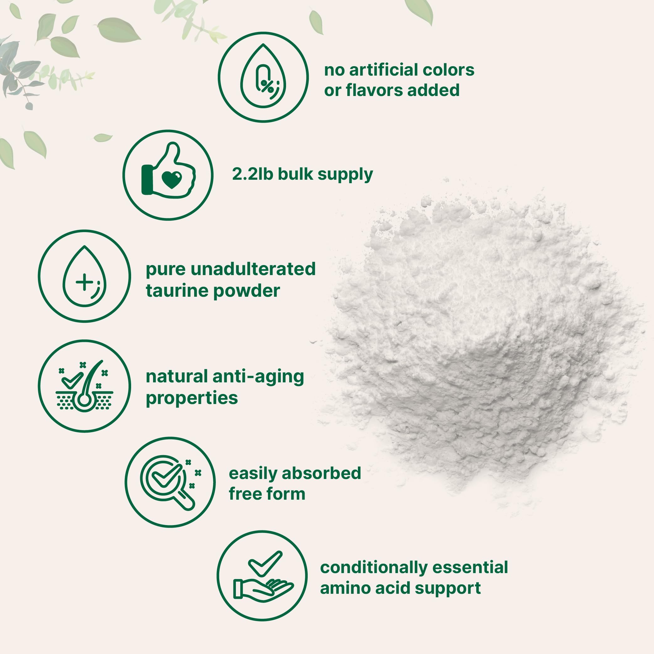 Third party tested non GMO taurine powder