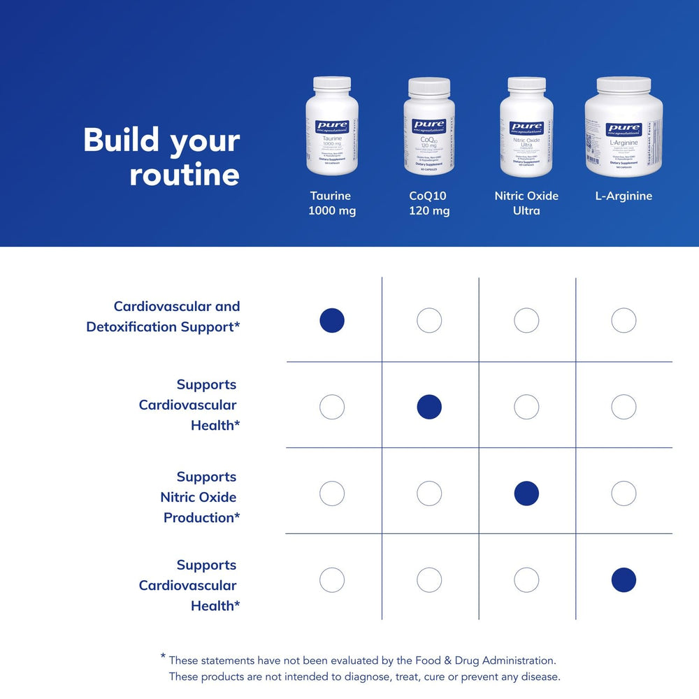Pure Encapsulations Taurine 1000 mg product label