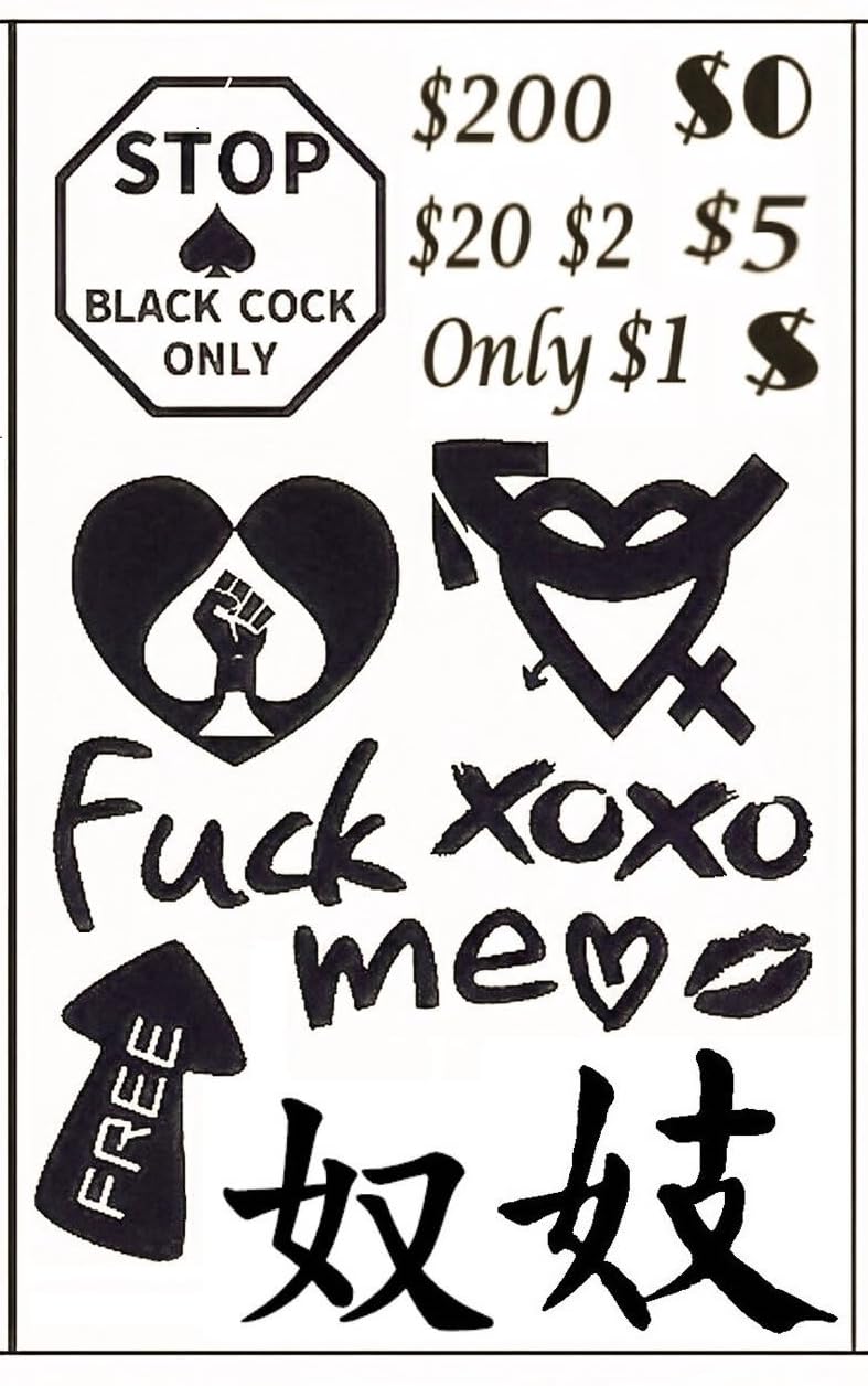 Tavens public motif tattoo sheet for playful cosplay and stage looks.