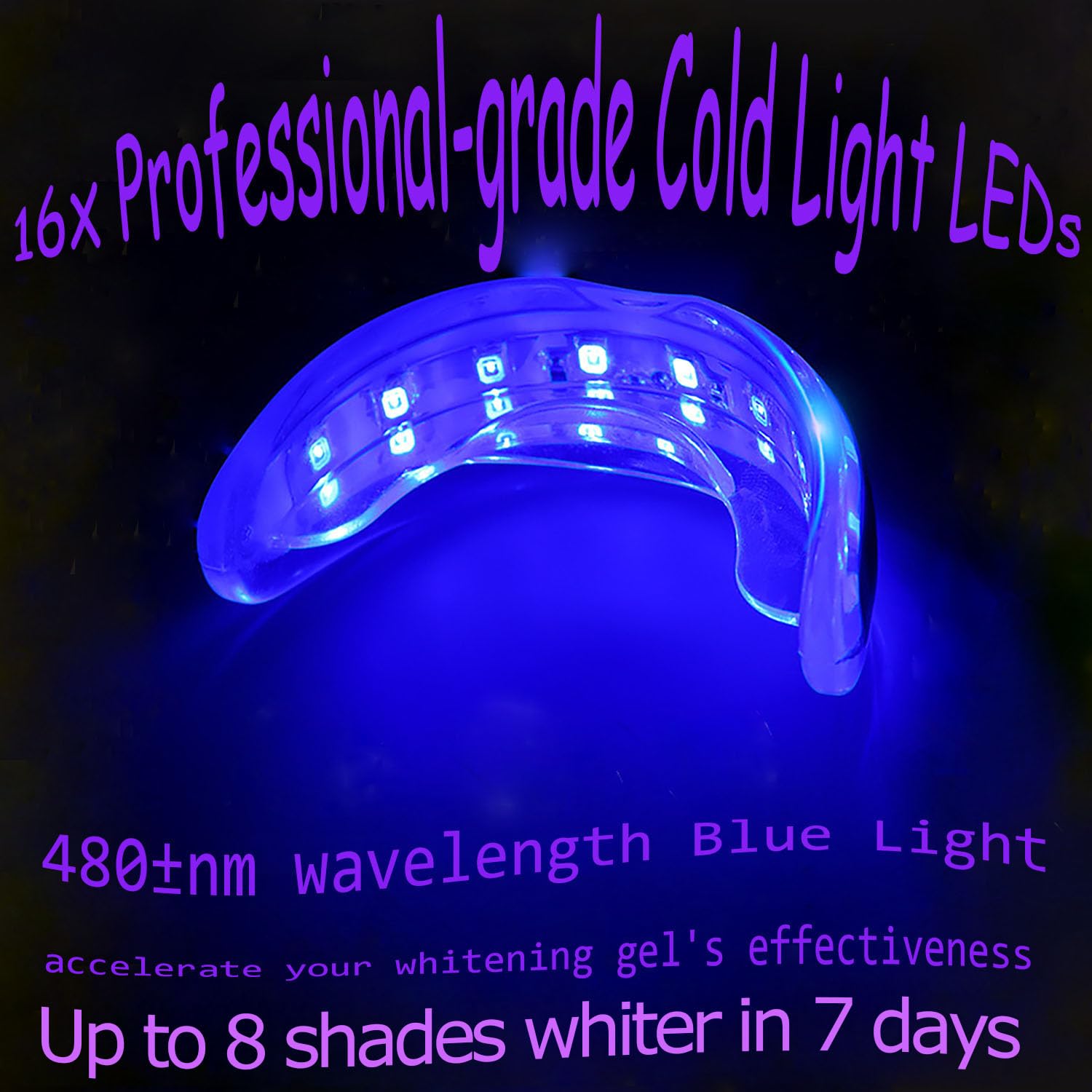 Close-up of TAWEE LED whitening light device