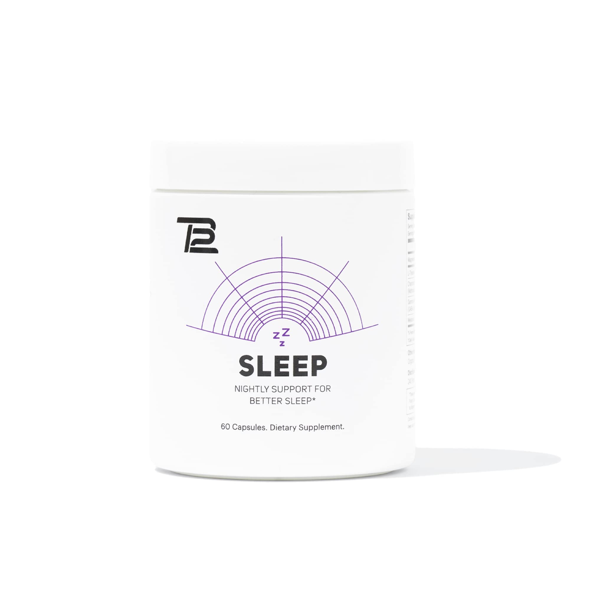 TB12 Sleep bottle with capsules on white background