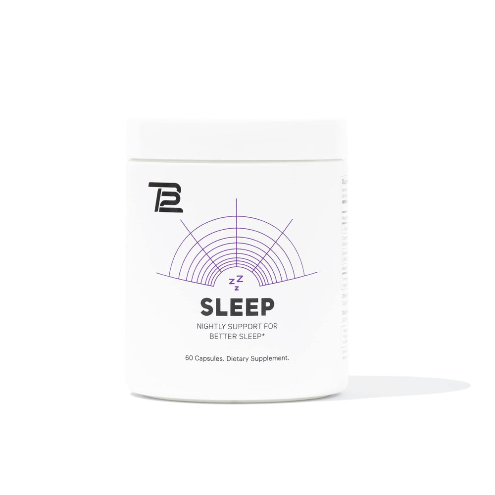 TB12 Sleep bottle with capsules on white background