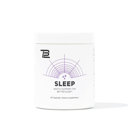 TB12 Sleep bottle with capsules on white background