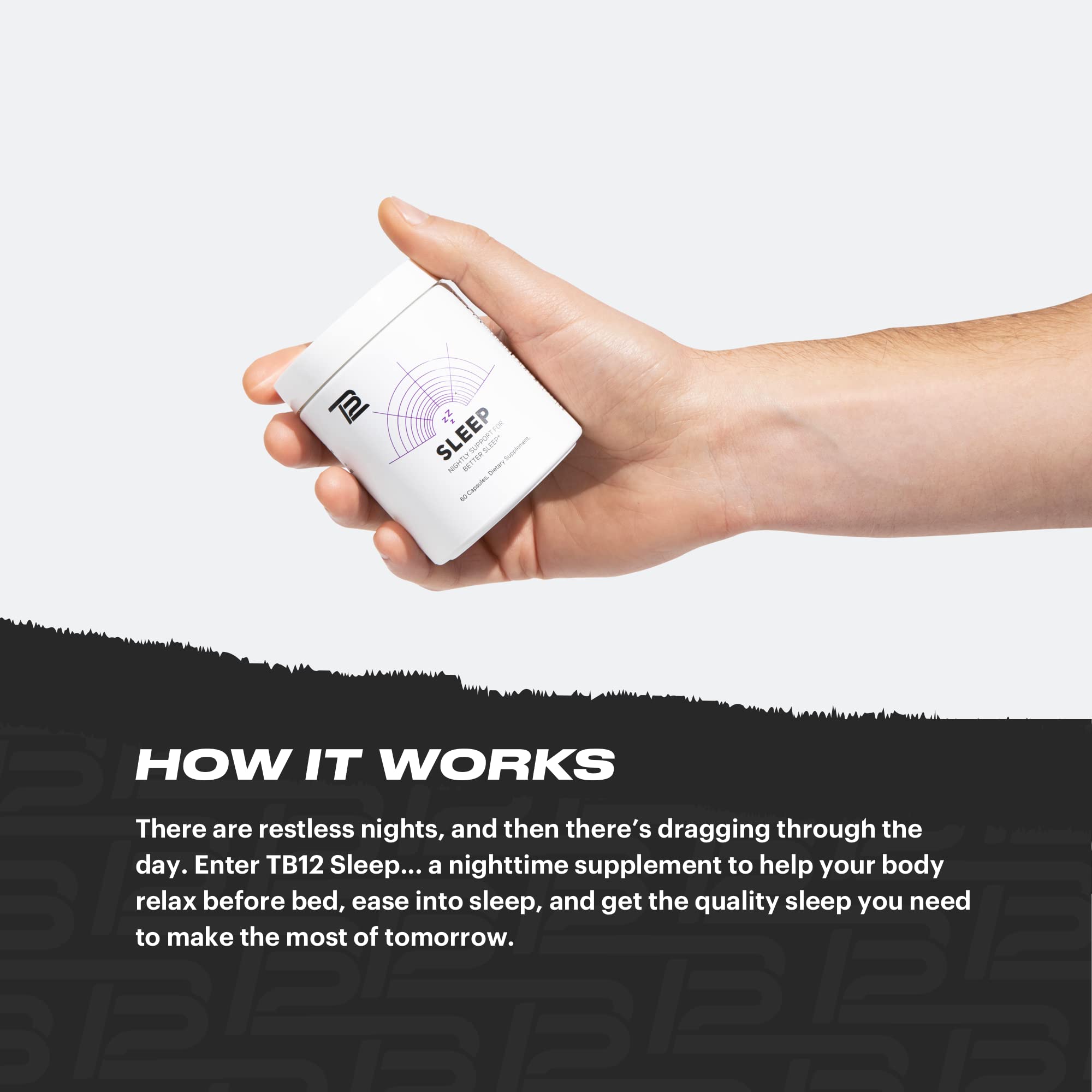 TB12 Sleep bottle label showing ingredients