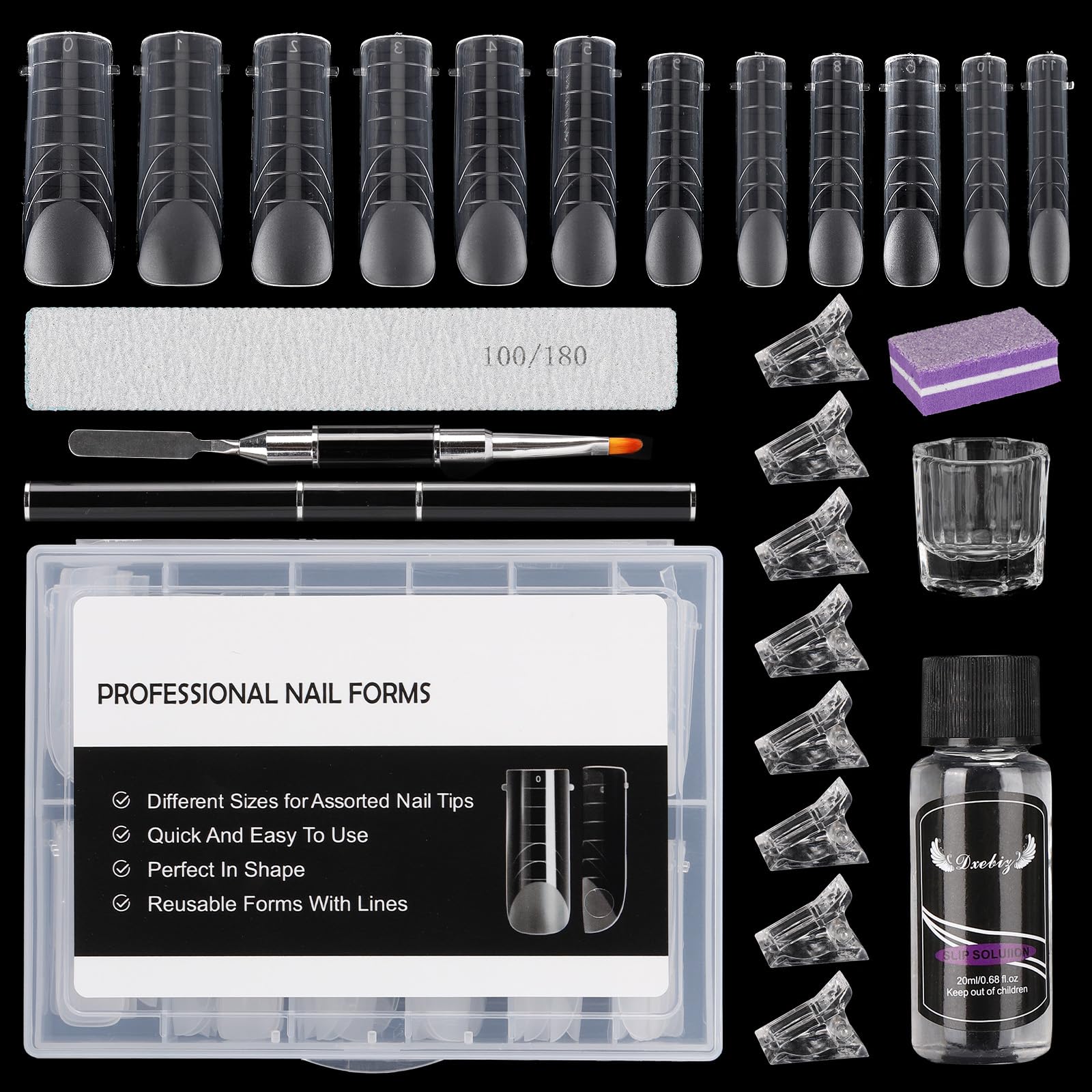 Tbestmax poly gel toenail kit dual forms for smooth DIY toe shapes.