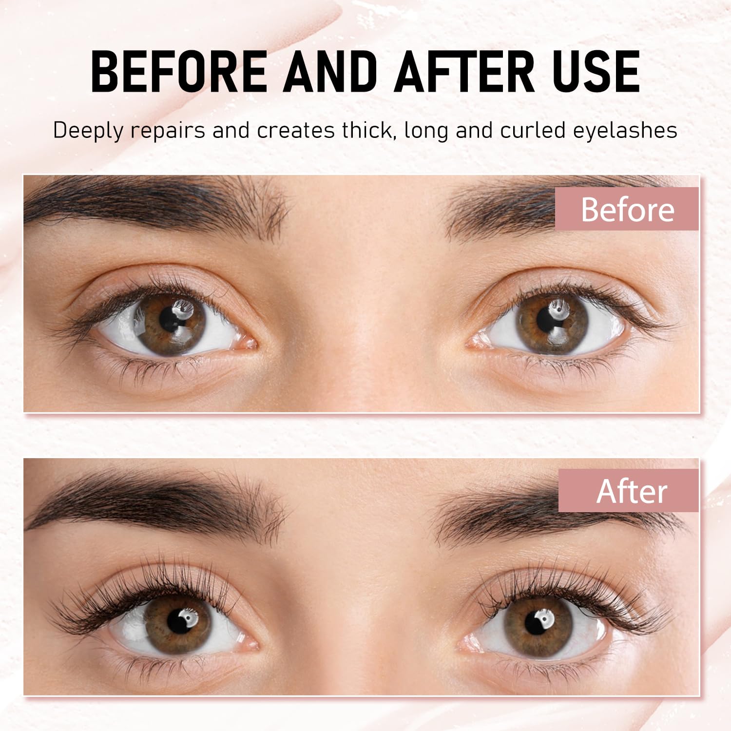 Tbexem Daislashes Serum after-use close-up shows subtle lash care results.