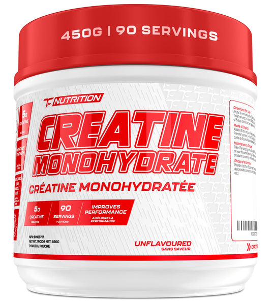 TC Nutrition Creatine Monohydrate Powder 450g canister with 90 servings