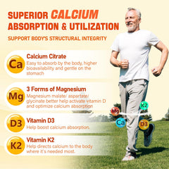 Calcium citrate 600 mg and magnesium complex ingredients on packaging