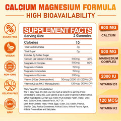 Nutrition label for Tcemundry gummies showing ingredients
