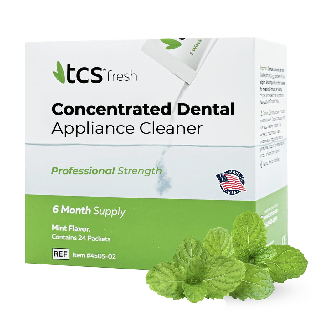 Box of TCS Fresh Dental Appliance Cleaner – 24 count