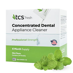 Box of TCS Fresh Dental Appliance Cleaner – 24 count