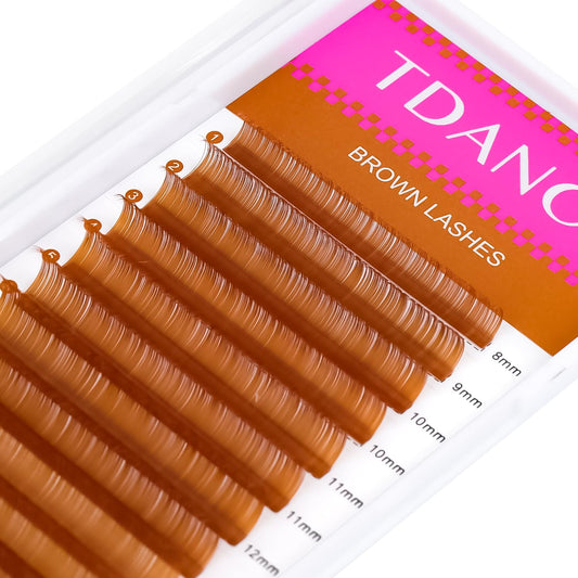 TDANCE brown color lashes with multiple thicknesses blend with natural lashes