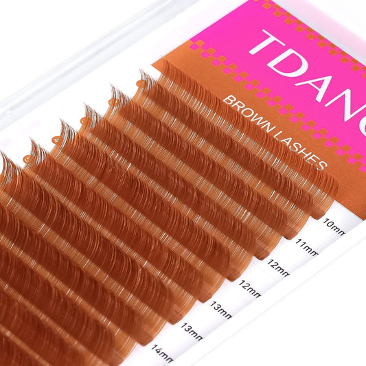 TDANCE brown mega-volume lashes 8-15mm evenly layered for dramatic fullness.
