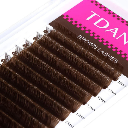 TDANCE brown mega volume lashes close-up demonstrates rich hue and curl.