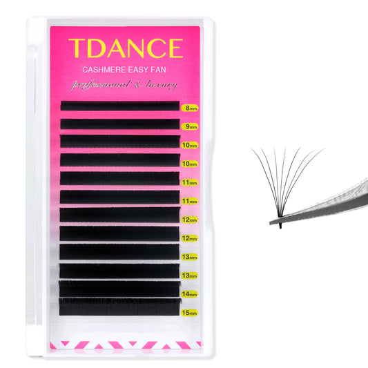 TDANCE Cashmere Easy Fan Lashes on a transfer tray for fast, fluttery volume.