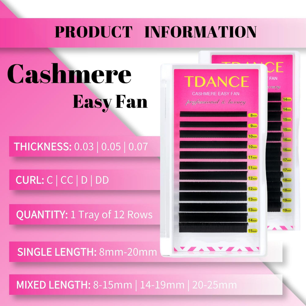 TDANCE cashmere easy fan lashes cruelty-free handmade for responsible beauty.