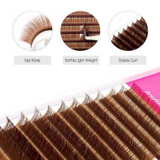TDANCE Yellow color lashes highlight brightness while blending with standard extensions.