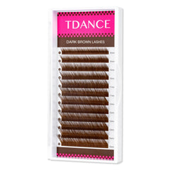 TDANCE dark brown lash extensions color palette for natural blend and color pop