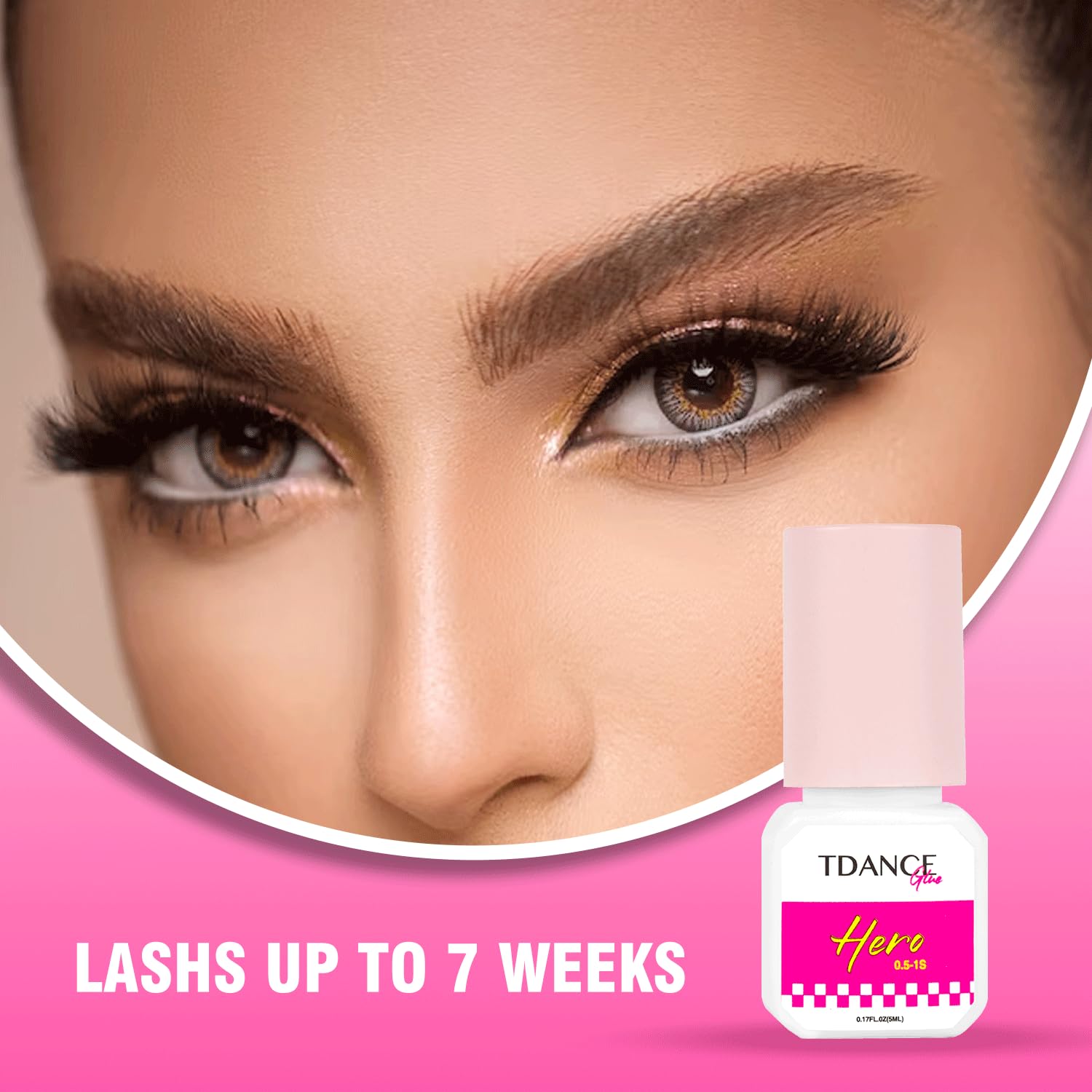 TDANCE Eyelash Extension Glue clear-matte finish blends with natural lashes