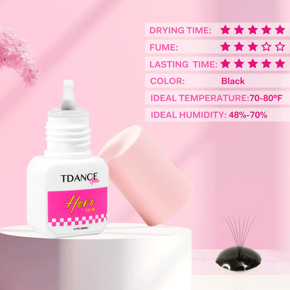 TDANCE Eyelash Extension Glue formaldehyde-free for safer sessions