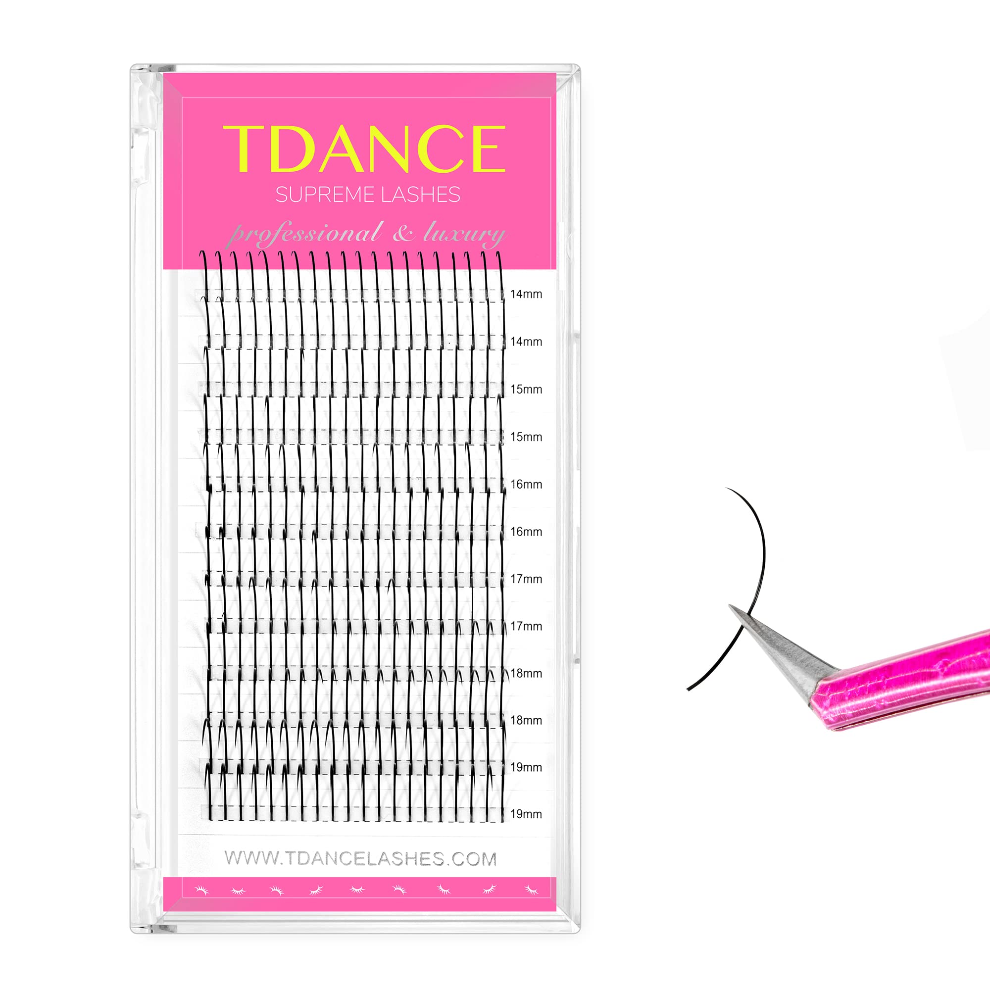 TDANCE Spikes premade spikes tray showcasing dramatic volume potential