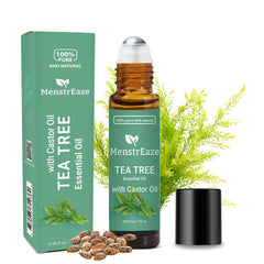 Front view of Tea Tree & Castor Oil Roll-On bottle (10ml)