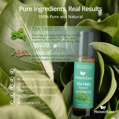Product packaging and branding for Tea Tree & Castor Roll-On