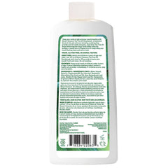Close-up of tea tree oil and aloe botanicals in the mouthwash formula.