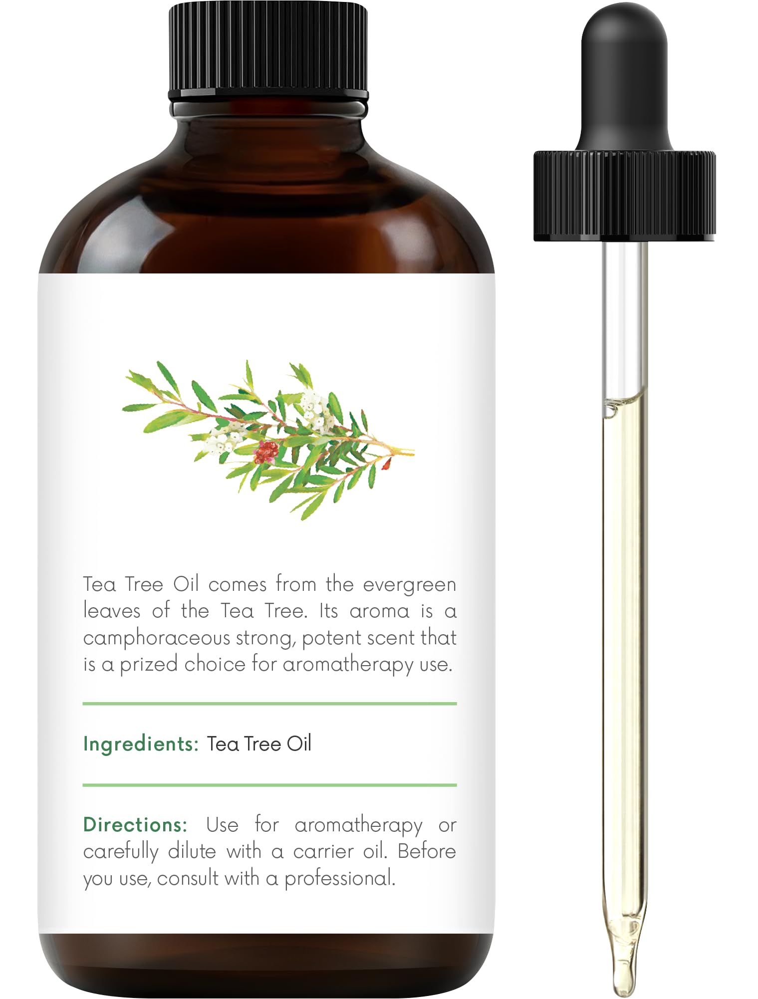 Amber glass bottle of Tea Tree Oil by Handcraft Blends