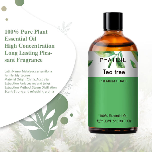 Amber bottle with built-in dropper for tea tree oil