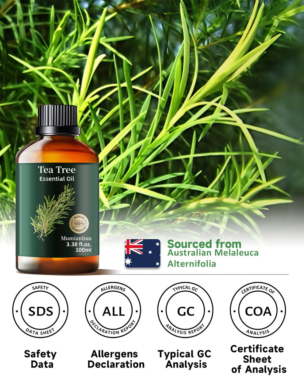 Natural cleaning solution with tea tree oil