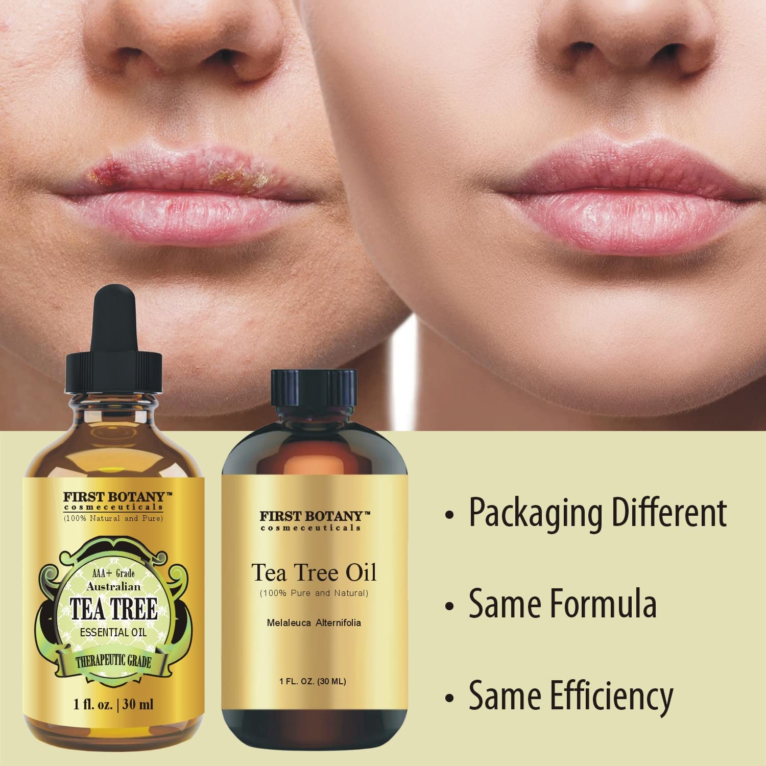 Ingredients and purity information for First Botany Tea Tree Oil