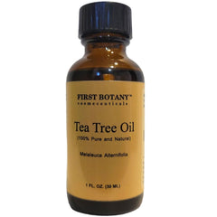 Packaging box and 1 oz bottle of First Botany Tea Tree Oil