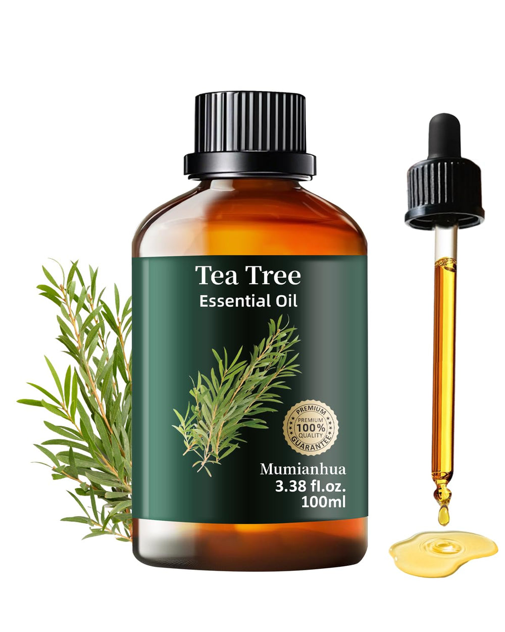 Tea Tree Essential Oil bottle by Mumianhua (Pure Tea Tree Oil) 3.38 oz